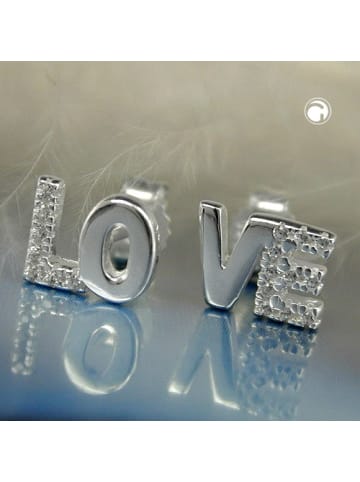 Gallay Ohrstecker Ohrring 6x7mm Zirkonia LOVE Silber 925 in silber