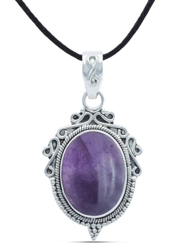 mantraroma 925er Silber - Kettenanhänger (L) 20 x (B) 37 mm mit Amethyst