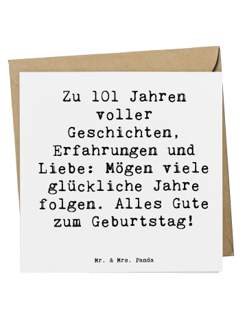Mr. & Mrs. Panda Deluxe Karte Spruch 101. Geburtstag mit Spruch in Weiß