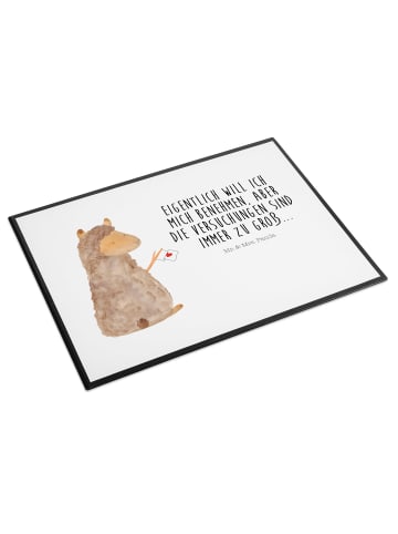 Mr. & Mrs. Panda Schreibunterlage Alpaka Fahne mit Spruch in Weiß