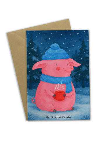 Mr. & Mrs. Panda valentinstagskarte Schweinchen Glühwein Design ... in Weiß