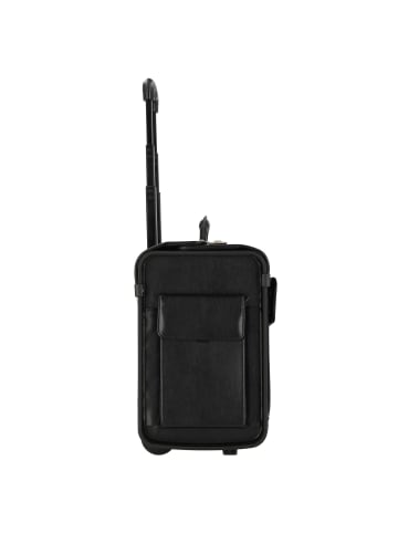 Dermata 2-Rollen Pilotentrolley Leder 45,5 cm Laptopfach in schwarz