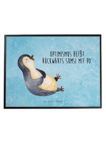 Mr. & Mrs. Panda tischauflage Pinguin Lachen mit Spruch in Eisblau