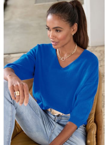 LASCANA Kaschmirpullover in königsblau