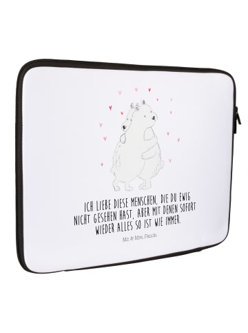 Mr. & Mrs. Panda Notebook Tasche Eisbär Umarmen mit Spruch in Weiß