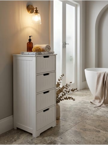 KADIMA DESIGN Design Badschrank PATTI Landhaus-Stil MDF-Holz 30 x 83 x 30 cm weiß