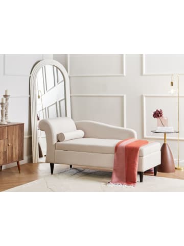 Beliani Chaiselongue LUIRO in Beige/Schwarz - (W) 160 x (H) 77 x (L) 70 cm
