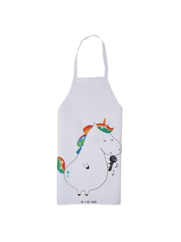 Mr. & Mrs. Panda Schürze Einhorn Sänger ohne Spruch in Weiß