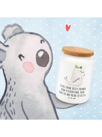 Mr. & Mrs. Panda Aufbewahrungsdose Robbe Sherlock mit Spruch in Weiß