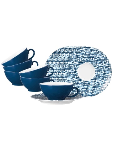 Seltmann Weiden 6er Set Teetassen mit Untertassen Life Fashion in 140 ml in Classic Blue