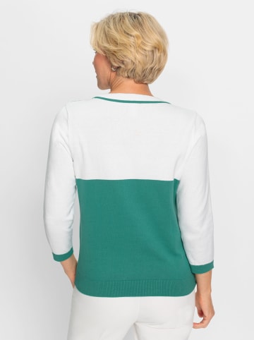 WITT WEIDEN Pullover in smaragd-weiß