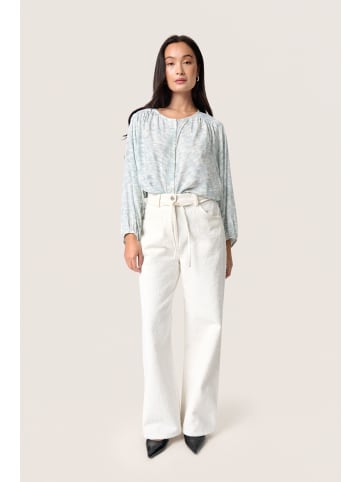 Soaked in Luxury Langarm-Bluse SLArjana in Silver Blue Stroke Print