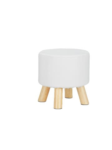 relaxdays Hocker in Weiß - (H)30 x Ø30 cm