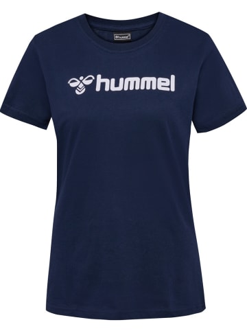 Hummel Sportshirt "Hmlmover Cotton T-Shirt S/S Woman" in Blau