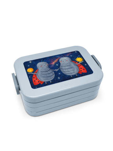 Mr. & Mrs. Panda Lunch Box Sternzeichen Zwilling Design ohne Spruch in Blau Pastell