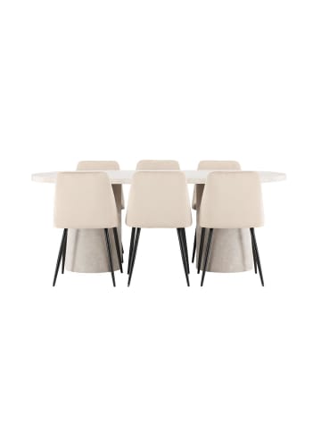 ebuy24 Essgruppe Narvik (7-teilig) Beige 100 x 200 cm