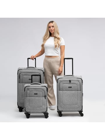 Redolz Essentials 12 THREE SET 4 Rollen Kofferset 3-teilig mit Dehnfalte grey2
