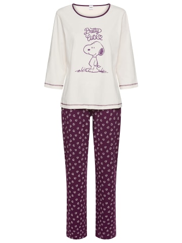 Peanuts Pyjama in weinrot bedruckt
