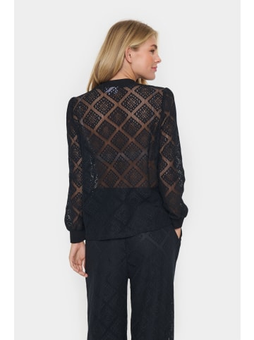 SAINT TROPEZ Langarm-Bluse JacobinaSZ Gerade Passform in Black