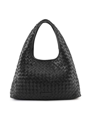 Les Visionnaires Paz Weave Silky Schultertasche Leder 42 cm in black