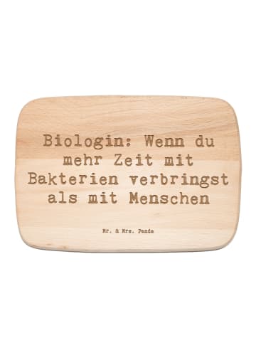 Mr. & Mrs. Panda Holzschneidebrett Spruch Biologin Bakterienlieb... in Transparent