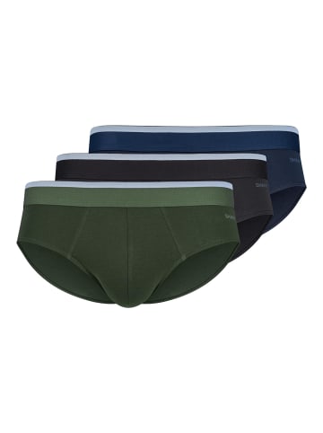 Skiny Slip 3er Pack in Schwarz/Blau/Grün