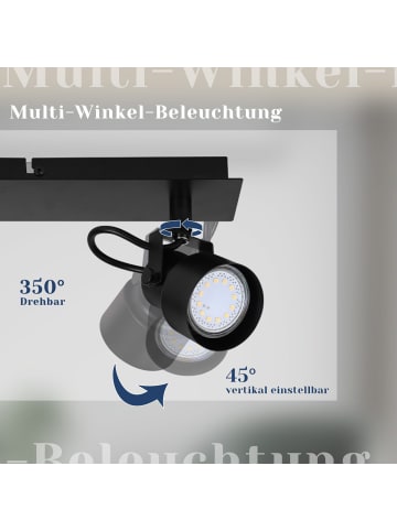 ZMH Deckenleuchte in Schwarz 3-flammige GU10 Vintage Schwenkbar Flurlampe