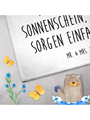 Mr. & Mrs. Panda Gästehandtuch Sommerfreude mit Spruch in Weiß