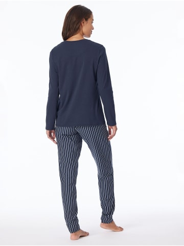 Schiesser Pyjama UNCOVER Nightwear in dunkelblau-gem.