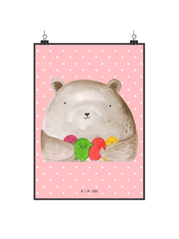 Mr. & Mrs. Panda Bild Bär Gefühl ohne Spruch in Rot Pastell