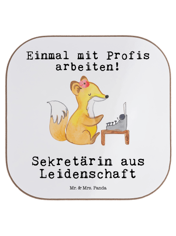 Mr. & Mrs. Panda Tischuntersetzer Sekretärin Leidenschaft mit Sp... in Weiß