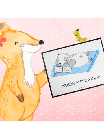 Mr. & Mrs. Panda Schreibunterlage Sommer Sonnenschein mit Spruch in Weiß