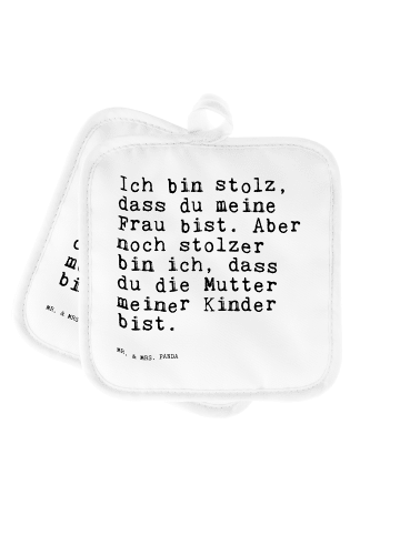 Mr. & Mrs. Panda Topflappen Ich bin stolz, dass... mit Spruch in Weiß