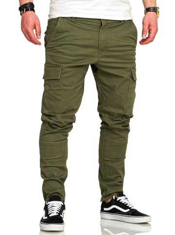 behype Cargohose - BHTROJAN Chino Jeans Hose Cargojeans Stoffhose in Khaki