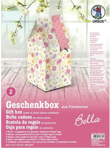 Buntpapierfabrik Ludwig Bähr Geschenkbox Bella 6,5x14,5x6,5cm Packung mit 5 Stück Motiv: 02