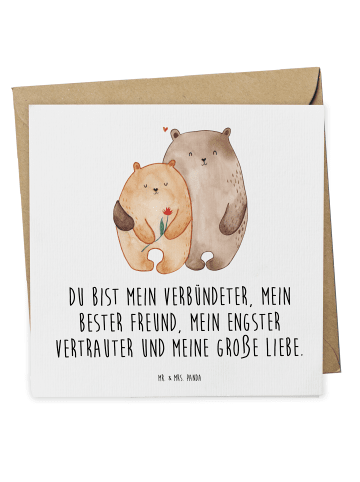 Mr. & Mrs. Panda Grußkarte Bären Liebe mit Spruch in Weiß