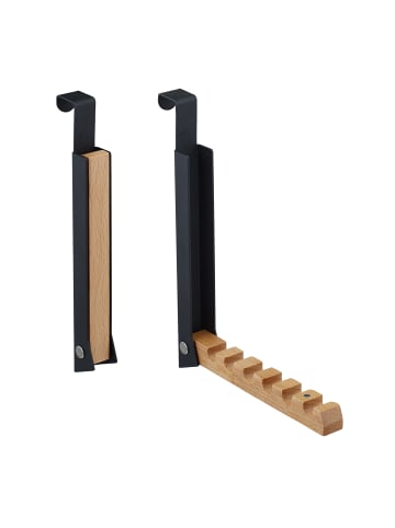 relaxdays 2 x Türgarderobe "klappbar" in Schwarz