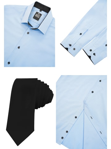 Rusty Neal Hemd mit Krawatte in Hell Blau