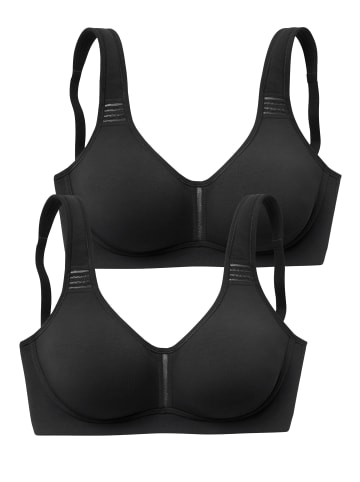 PETITE FLEUR T-Shirt-BH in 2x schwarz