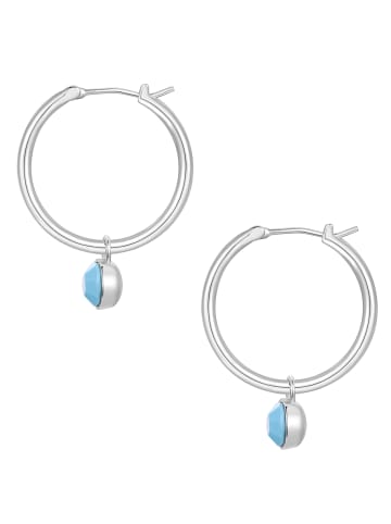 Lulu & Jane Creolen aus Messing mit Glaskristall in silber