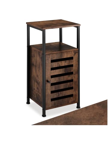tectake Beistellschrank Durham 38,5 x 31,5 x 81 cm, Industrial Holz dunkel, rustikal