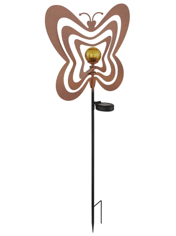 Globo lighting Solarleuchte "SOLARLEUCHTE METALL ROSTFARBEN, 1XLED" in orange