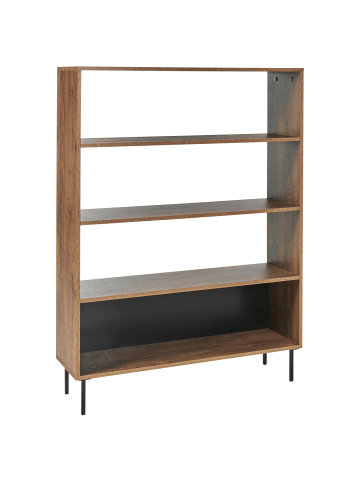 Beliani Bücherregal NANTON in Braun/Schwarz - (W) 105 x (H) 140 x (L) 30 cm