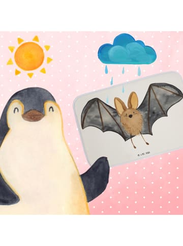 Mr. & Mrs. Panda Badezimmerteppich Fledermaus Flügel ohne Spruch in Weiß