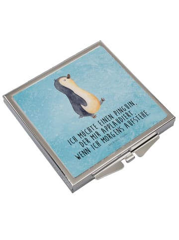 Mr. & Mrs. Panda Handspiegel Pinguin mHerzieren mit Spruch in Eisblau