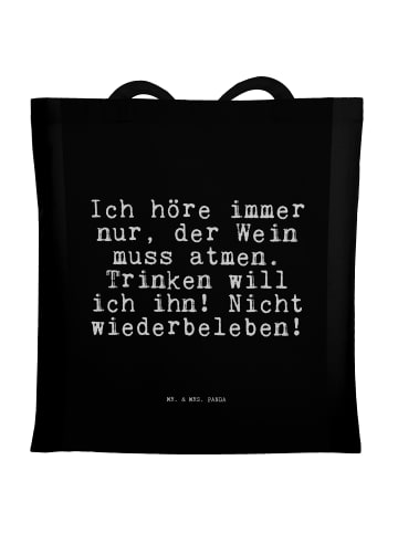 Mr. & Mrs. Panda Stoffbeutel Ich höre immer nur,... mit Spruch in Schwarz