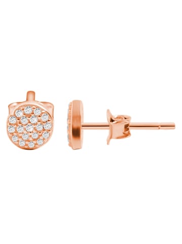 Adeliás Damen Ohrringe – Ohrstecker aus 925 Silber mit Zirkonia in gold