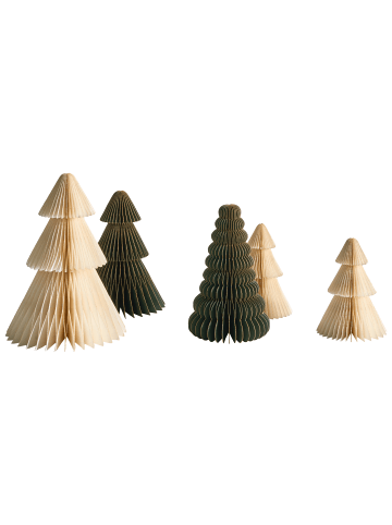 Beliani 5er-Set Dekofigur VORMA in Grün/Beige
