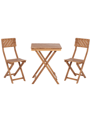 Beliani 3-tlg Bistro Set ARDORE in Dunkler Holzfarbton