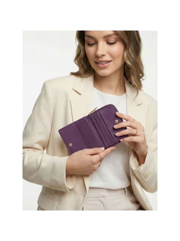 Lazarotti Bologna Leather Medium Zip-Around Geldbörse Leder 10 cm purple